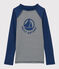 T-shirt anti-uv riciclata bambina - bambino blu MEDIEVAL/bianco MARSHMALLOW