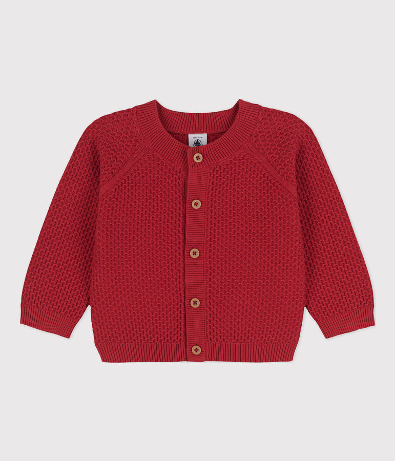 Cardigan in maglia di cotone per neonati rosso