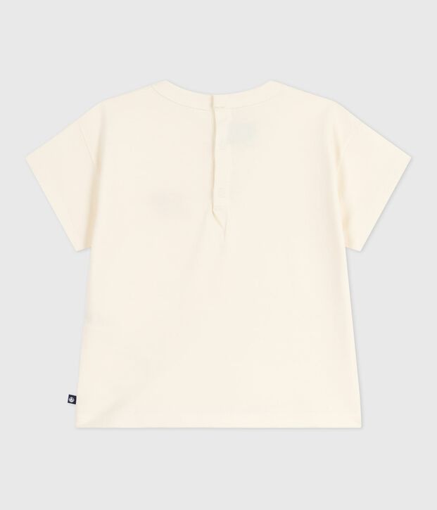 T-shirt a maniche lunghe in cotone con cuore stampato neonata MILK