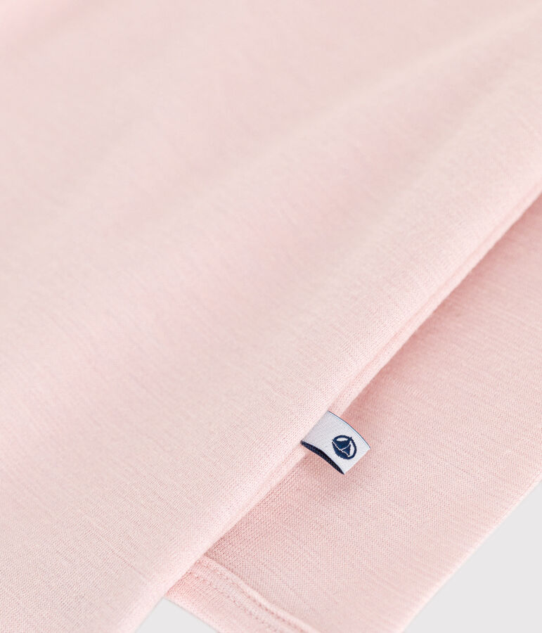 Body lungo beb&egrave; in lana e cotone rosa SALINE