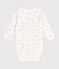 Body incrociati a maniche lunghe in cotone neonato bianco MARSHMALLOW/blu ALASKA