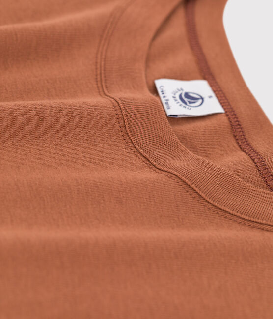 T-shirt L'ICONIQUE girocollo in cotone da donna marrone CINA