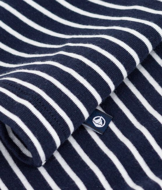 T-shirt a maniche corte a righe bambina blu SMOKING/bianco MARSHMALLOW