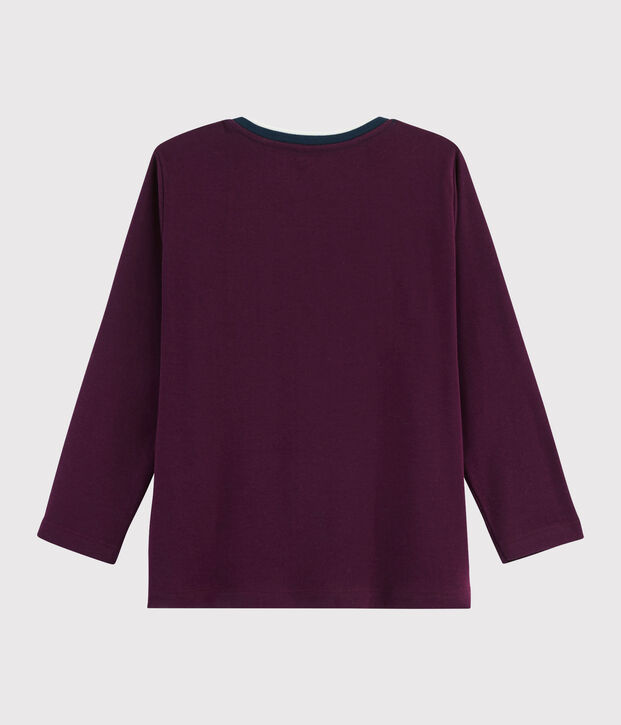 T-shirt serigrafata bambino viola