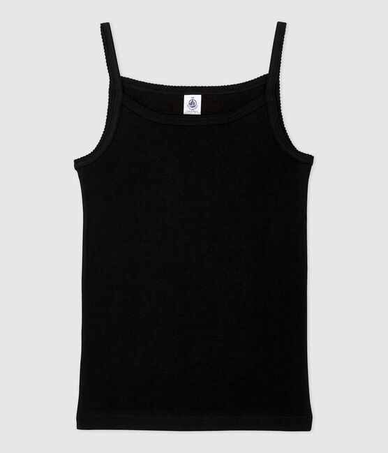Canottiera con spalline L'ICONIQUE in cotone donna nero NOIR