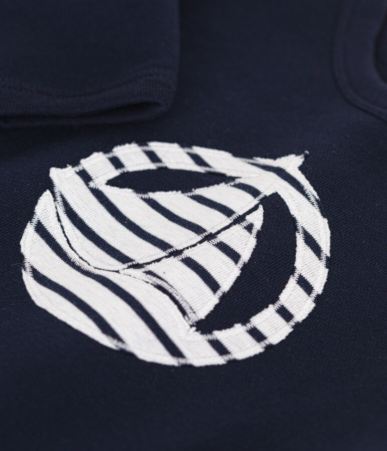 Maglia in tessuto felpato neonato blu