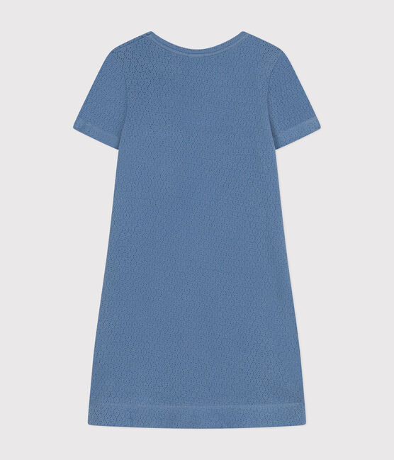 Camicia da notte bambino in cotone traforato a tinta unita blu BEACH