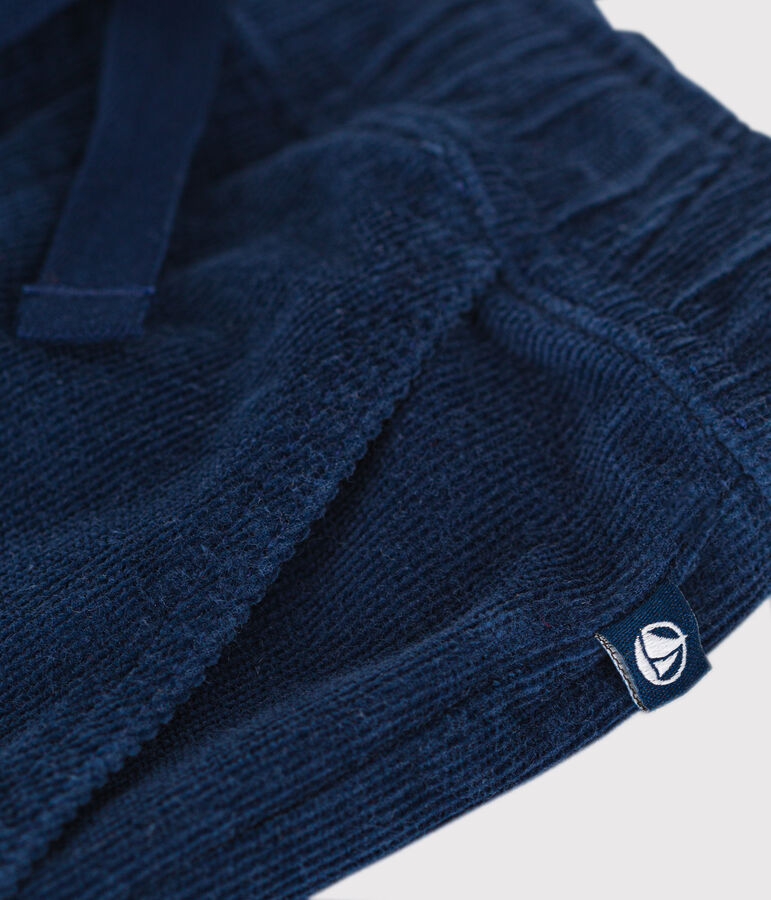 Pantaloni dalla linea dritta in velluto bambino blu