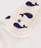 Telo in cotone e spugna con balene stampate neonato beige MONTELIMAR/blu MEDIEVAL