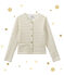 Cardigan doppio tessuto per bambina bianco MARSHMALLOW/giallo DORE