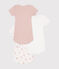 Confezione da 3 body a maniche corte in cotone a fiori neonato variante 1