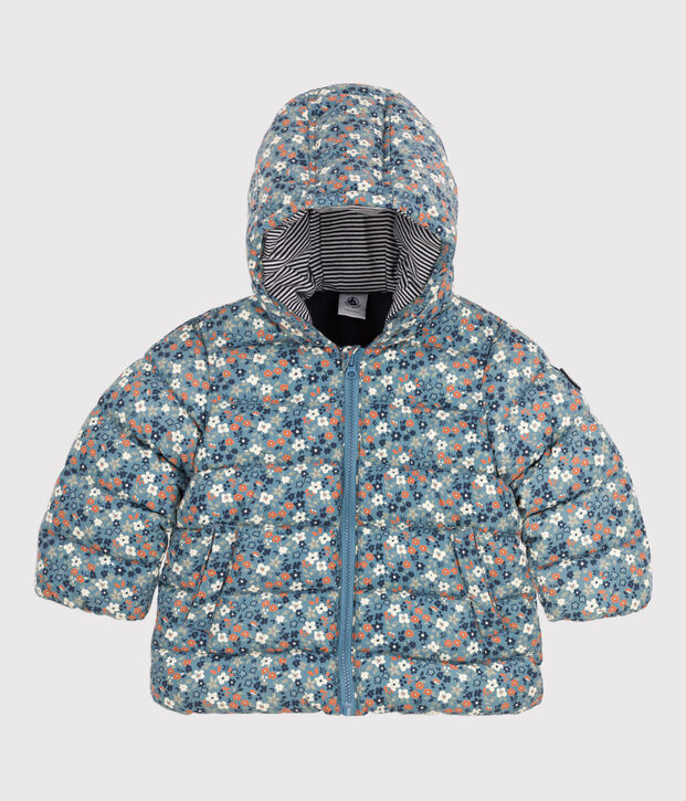 Piumino riciclato e stampato per neonato blu/multicolore