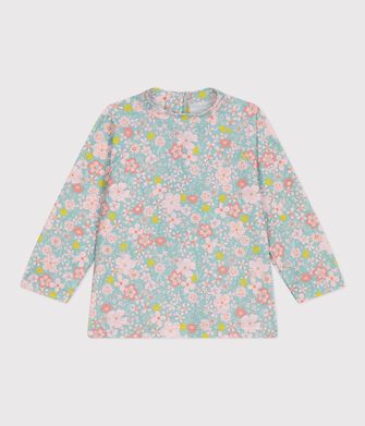 T-shirt anti UV con stampa a fiori neonato