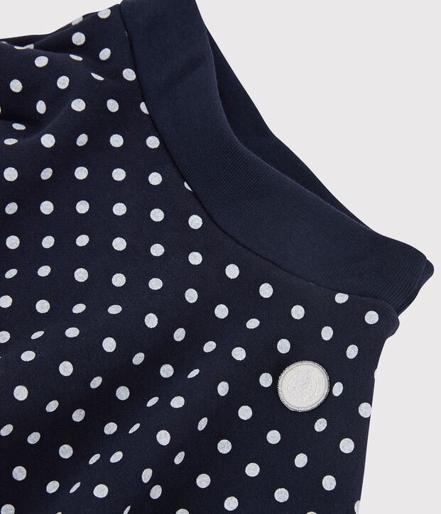 Gonna in tessuto felpato bambina blu/bianco