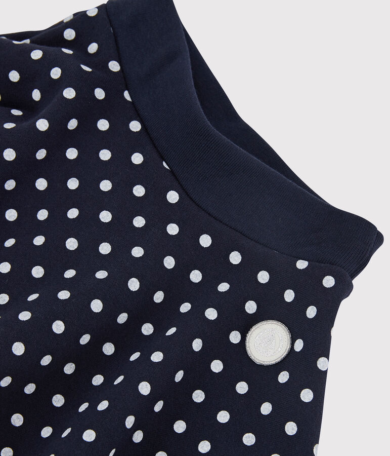 Gonna in tessuto felpato bambina blu SMOKING/bianco MARSHMALLOW