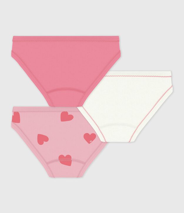 Set di slip in cotone con cuori stampati bambina multicolore