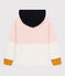 Felpa bambina con cappuccio in molleton rosa MINOIS/bianco MARSHMALLOW