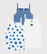 Confezione da 3 canottiere con spalline cuori bambina
