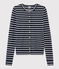 Cardigan iconico Donna blu SMOKING/bianco MARSHMALLOW