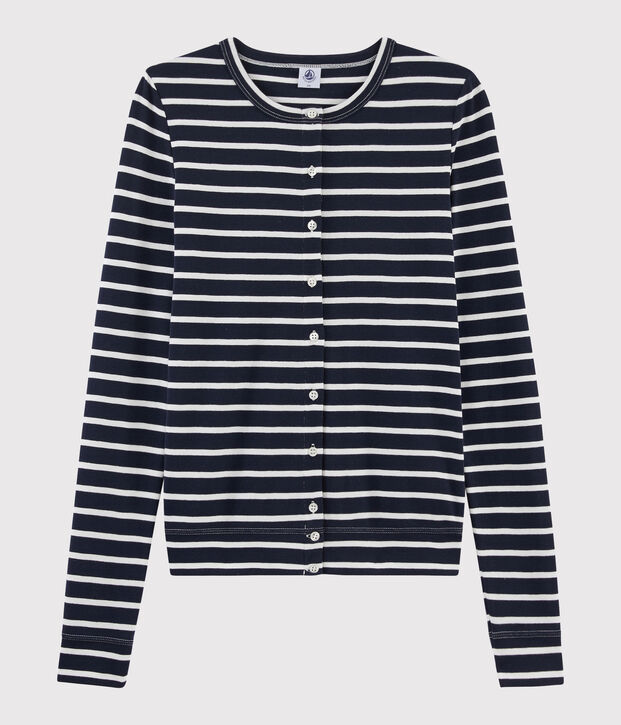 Cardigan iconico Donna blu/bianco