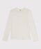 T-shirt a maniche lunghe in cotone con finiture a punto cocotte donna MONTELIMAR CHINE
