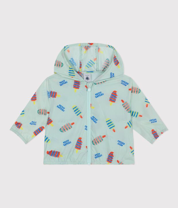 Giacca a vento ultraleggera neonato blu/multicolore