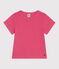 T-shirt a maniche corte in cotone tinta unita bambina rosa PEONIA