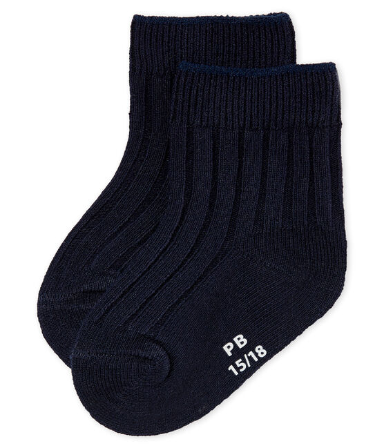 Calzini a costine bebè unisex blu SMOKING