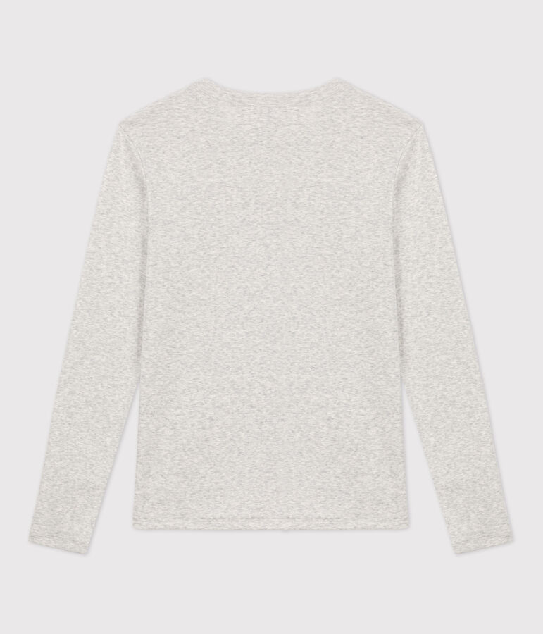 T-shirt L'ICONIQUE girocollo in cotone Donna grigio BELUGA CHINE