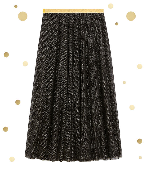 gonna in tulle donna nero/giallo
