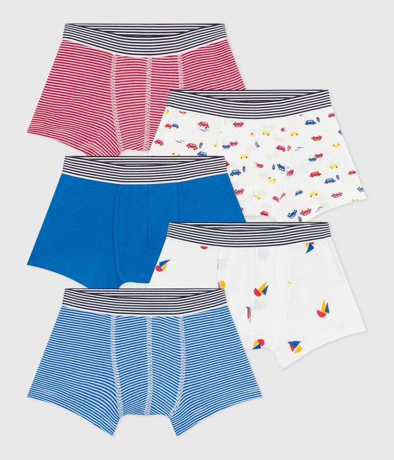 Set di boxer in cotone con stampa bambino multicolore