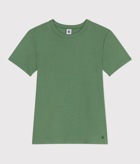T-shirt L'Iconique in cotone tinta unita donna verde PALMERAIE
