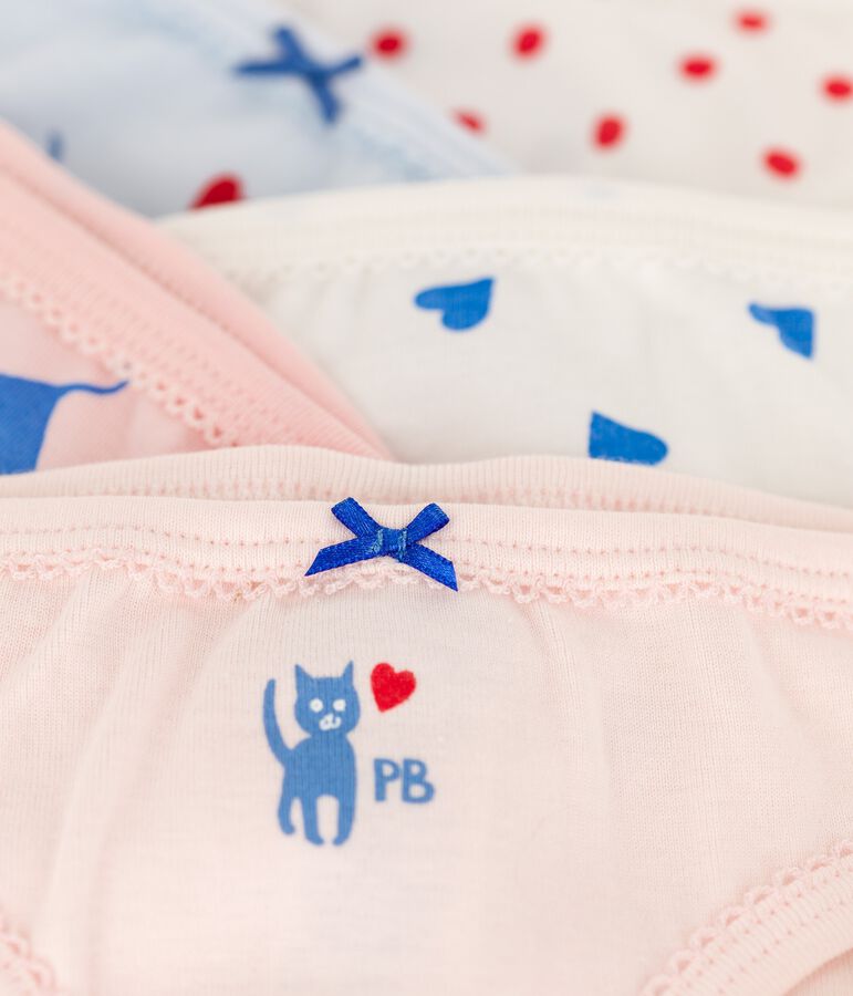 Confezione da 5 slip bambina in cotone multicolore