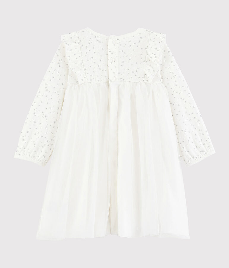 Abito a maniche lunghe da beb&egrave; femmina bianco/grigio