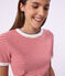 T-shirt a maniche corte in cotone a righe donna rosso/bianco