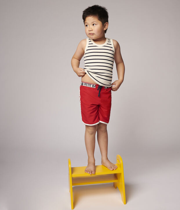 Shorts da mare riciclati bambino rosso