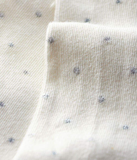 Collant a pois bebè femmina bianco MARSHMALLOW/grigio ARGENT