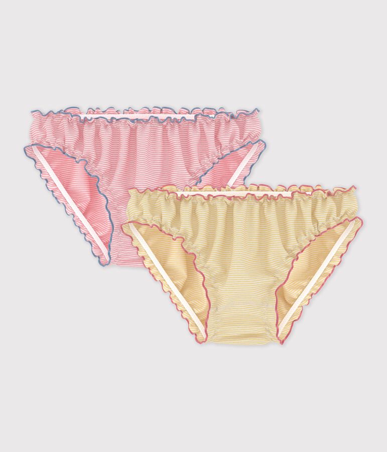 Set di slip arricciati in cotone donna multicolore