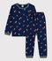Pigiama bambina/bambino in tessuto felpato motivo funghetto blu MEDIEVAL/bianco MULTICO