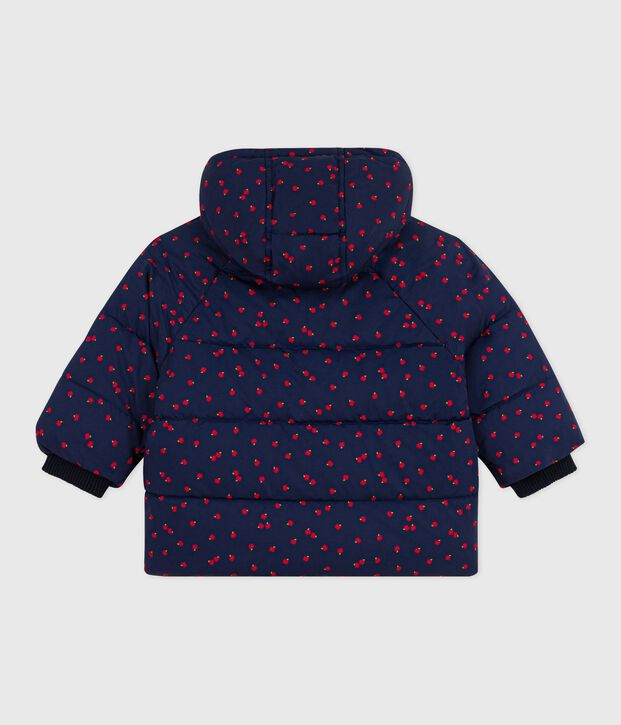 Piumino con stampa neonato blu/ecru