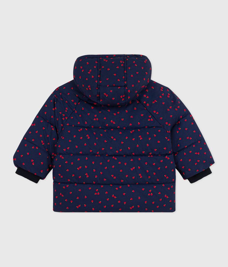 Piumino con stampa neonato blu/ecru