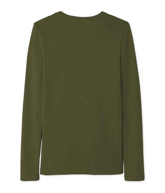 T-shirt donna a maniche lunghe verde CROCODILE