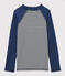 T-shirt anti-uv riciclata bambina - bambino blu MEDIEVAL/bianco MARSHMALLOW