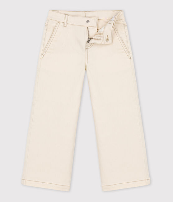 Pantaloni flare in denim bambina ecru AVALANCHE