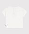 T-shirt a maniche corte in cotone con motivo gabbiano neonato bianco
