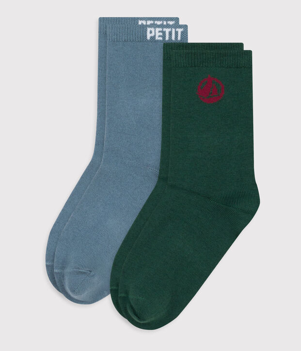 2 paia di calzini in cotone con logo bambino multicolore