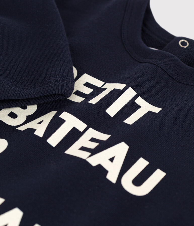 Felpa beb&egrave; in tessuto felpato blu