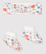 Confezione fascia e babbucce bebè femmina a fiori in cotone biologico