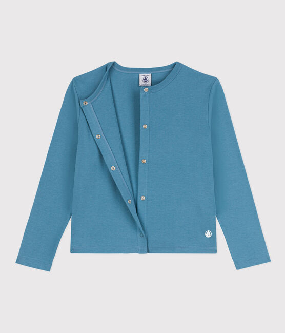 Cardigan in cotone bambina blu LAVIS