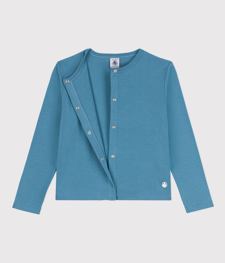 Cardigan in cotone bambina blu